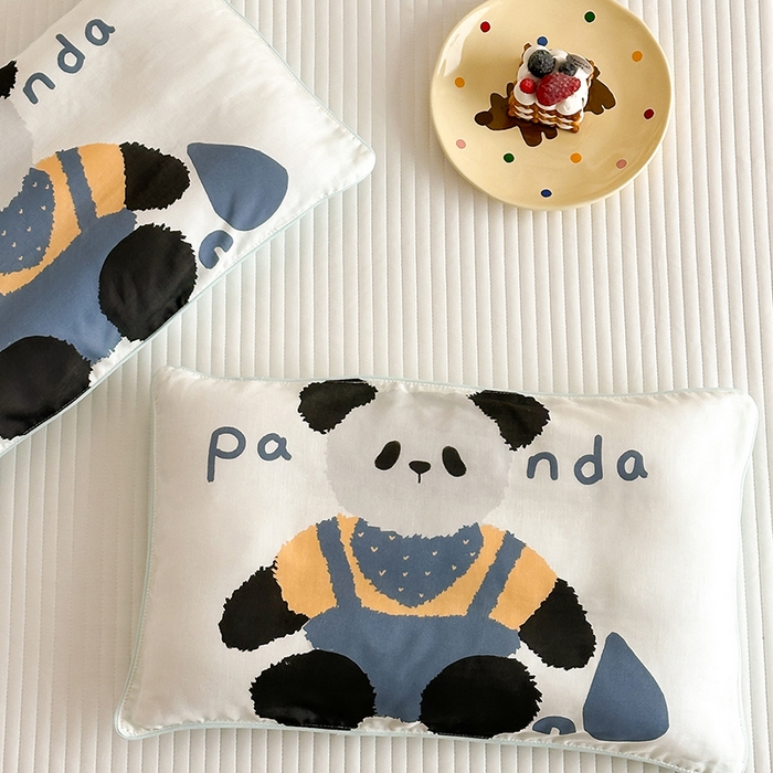 91家纺网 家纺一手货源 找家纺 嗨生活 2026新款全棉纯棉双层纱大版枕套儿童枕套幼儿园枕套枕芯单品枕套枕套单件 大熊猫