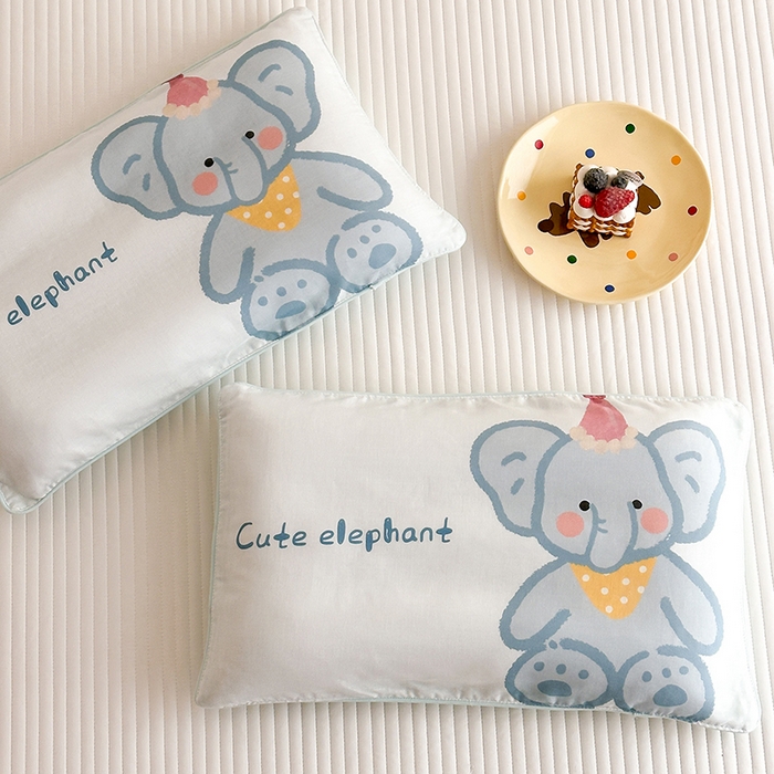 91家纺网 家纺一手货源 找家纺 嗨生活 2026新款全棉纯棉双层纱大版枕套儿童枕套幼儿园枕套枕芯单品枕套枕套单件 哈喽小象