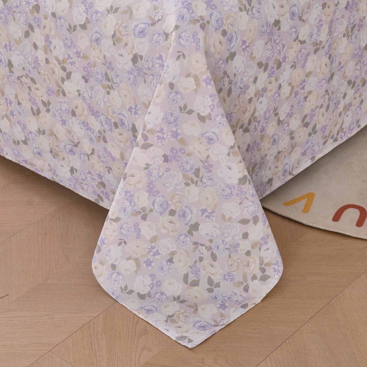 91家纺网 家纺一手货源 找家纺 悠米悠家 2026新款工艺款印花老粗布床单单品床单床单单件凉席席子 柔紫花雾叙