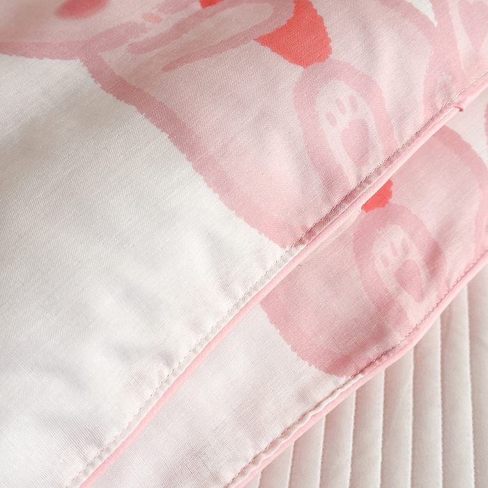 91家纺网 家纺一手货源 找家纺 嗨生活 2026新款全棉纯棉双层纱大版枕套儿童枕套幼儿园枕套枕芯单品枕套枕套单件 长耳兔