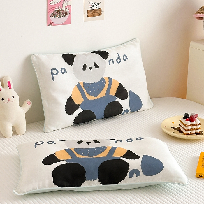 91家纺网 家纺一手货源 找家纺 （总）嗨生活 2026新款全棉纯棉双层纱大版枕套儿童枕套幼儿园枕套枕芯单品枕套枕套单件