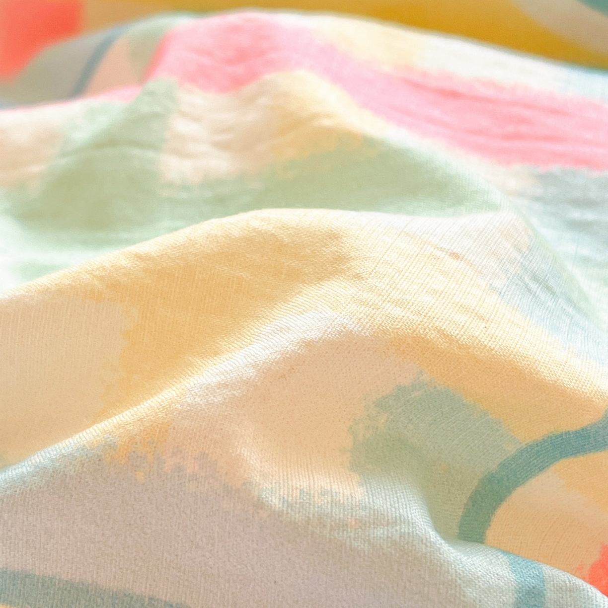 91家纺网 家纺一手货源 找家纺 川悦生活 2026新款云感双层纱木棉四件套 杏仁小星星