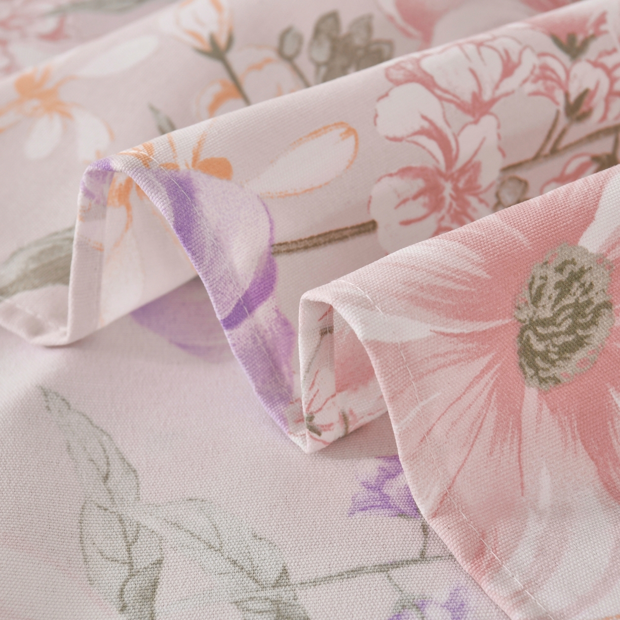 91家纺网 家纺一手货源 找家纺 悠米悠家 2026新款工艺款印花老粗布床单单品床单床单单件凉席席子 柔紫虞美人