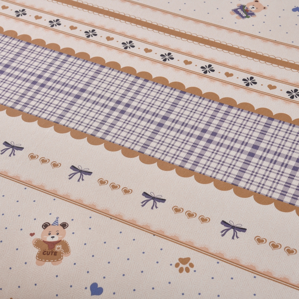 91家纺网 家纺一手货源 找家纺 悠米悠家 2026新款工艺款印花老粗布床单单品床单床单单件凉席席子 熊趣日记