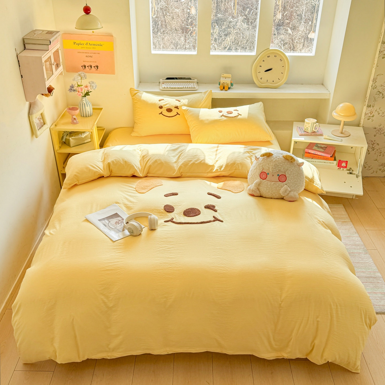 91家纺网 家纺一手货源 找家纺 （总）雨帆家纺 2026新款云朵棉卡通毛巾绣四件套