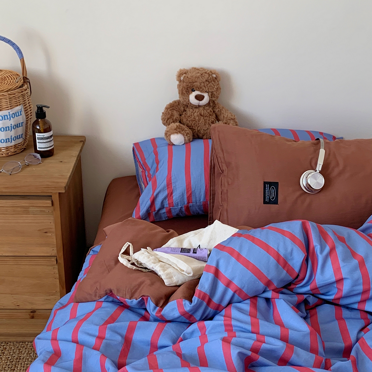 桃喜 2026新款全棉条纹13070系列四件套 红蓝条纹（全棉）