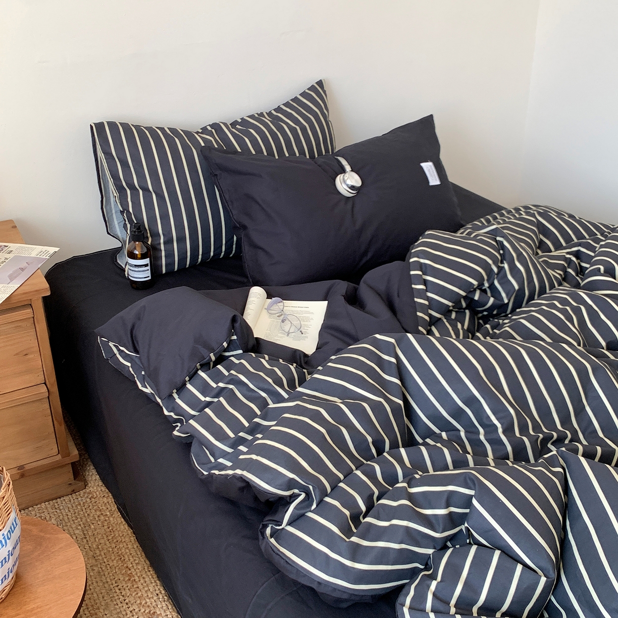 91家纺网 家纺一手货源 找家纺 （总）桃喜 2026新款全棉条纹13070系列四件套