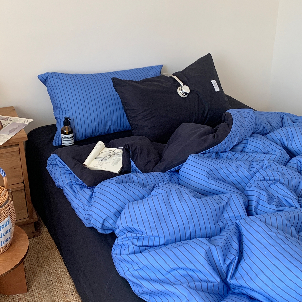 桃喜 2026新款全棉条纹13070系列四件套 冰岛蓝条纹（全棉）