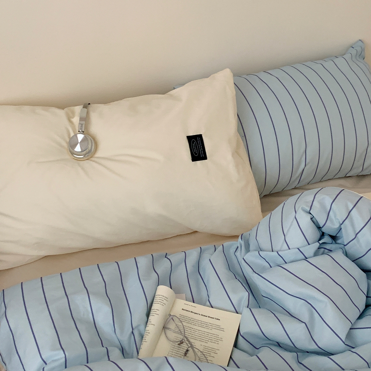 91家纺网 家纺一手货源 找家纺 桃喜 2026新款全棉条纹13070系列四件套 浅蓝条纹（全棉）