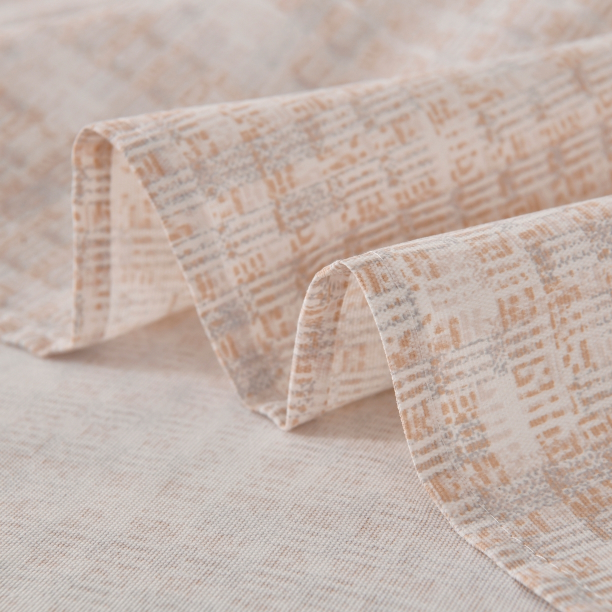 91家纺网 家纺一手货源 找家纺 悠米悠家 2026新款工艺款印花老粗布床单单品床单床单单件凉席席子 浅咖肌理格