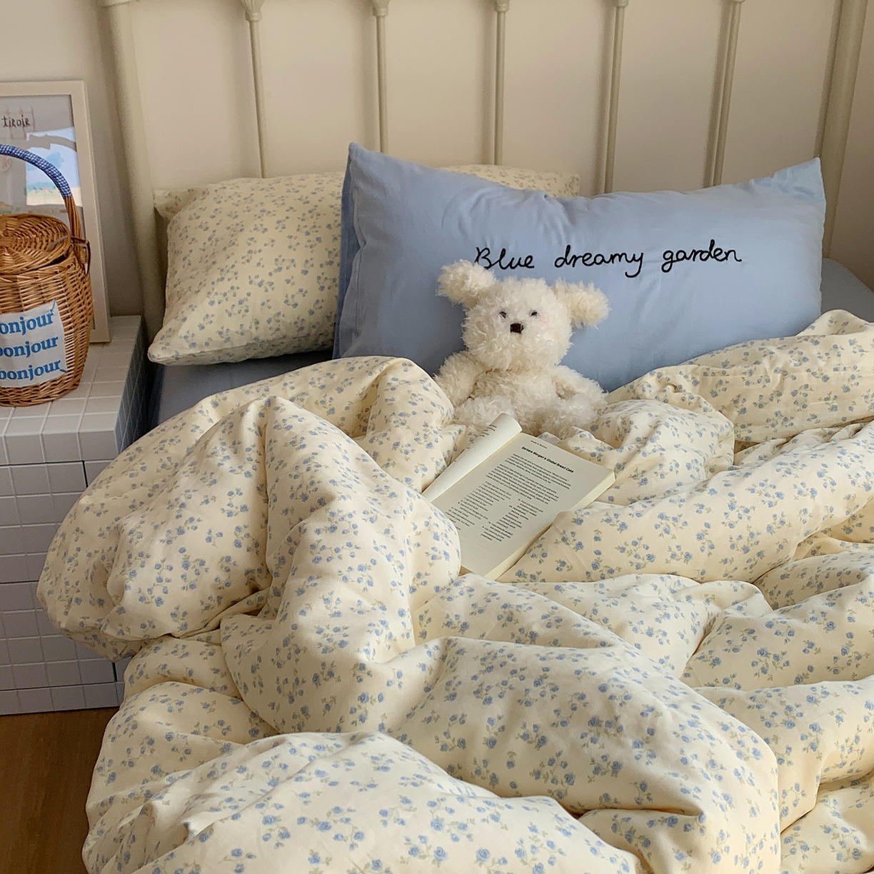 91家纺网 家纺一手货源 找家纺 （总）桃喜 2026新款全棉双层纱碎花枕套混搭系列四件套