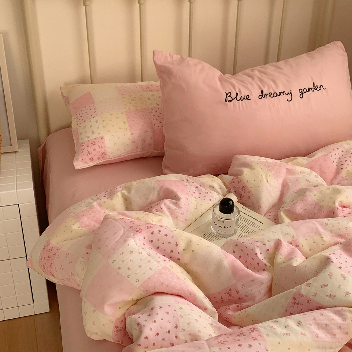91家纺网 家纺一手货源 找家纺 （总）桃喜 2026新款全棉双层纱碎花枕套混搭系列四件套