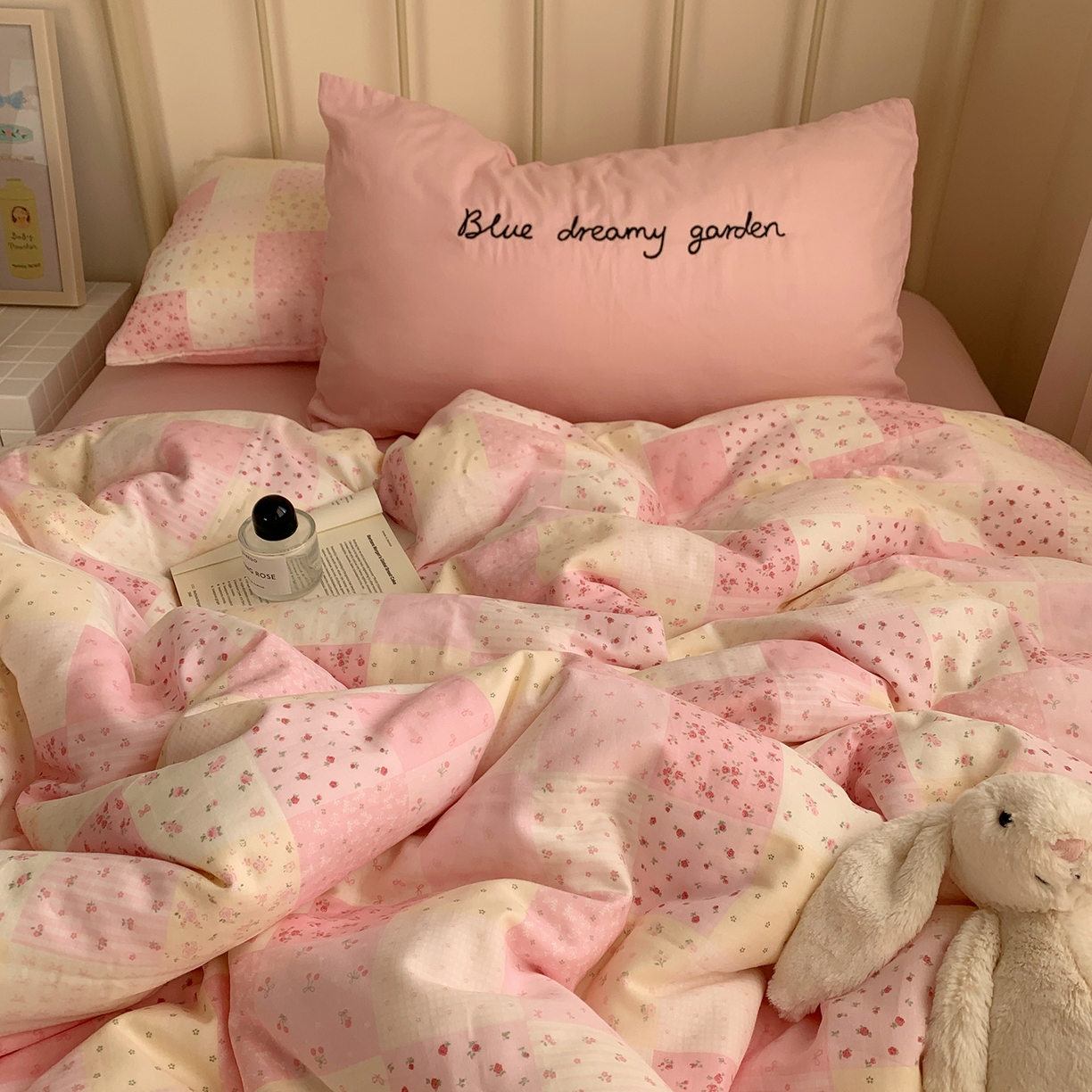 桃喜 2026新款全棉双层纱碎花枕套混搭系列四件套 繁花拾光