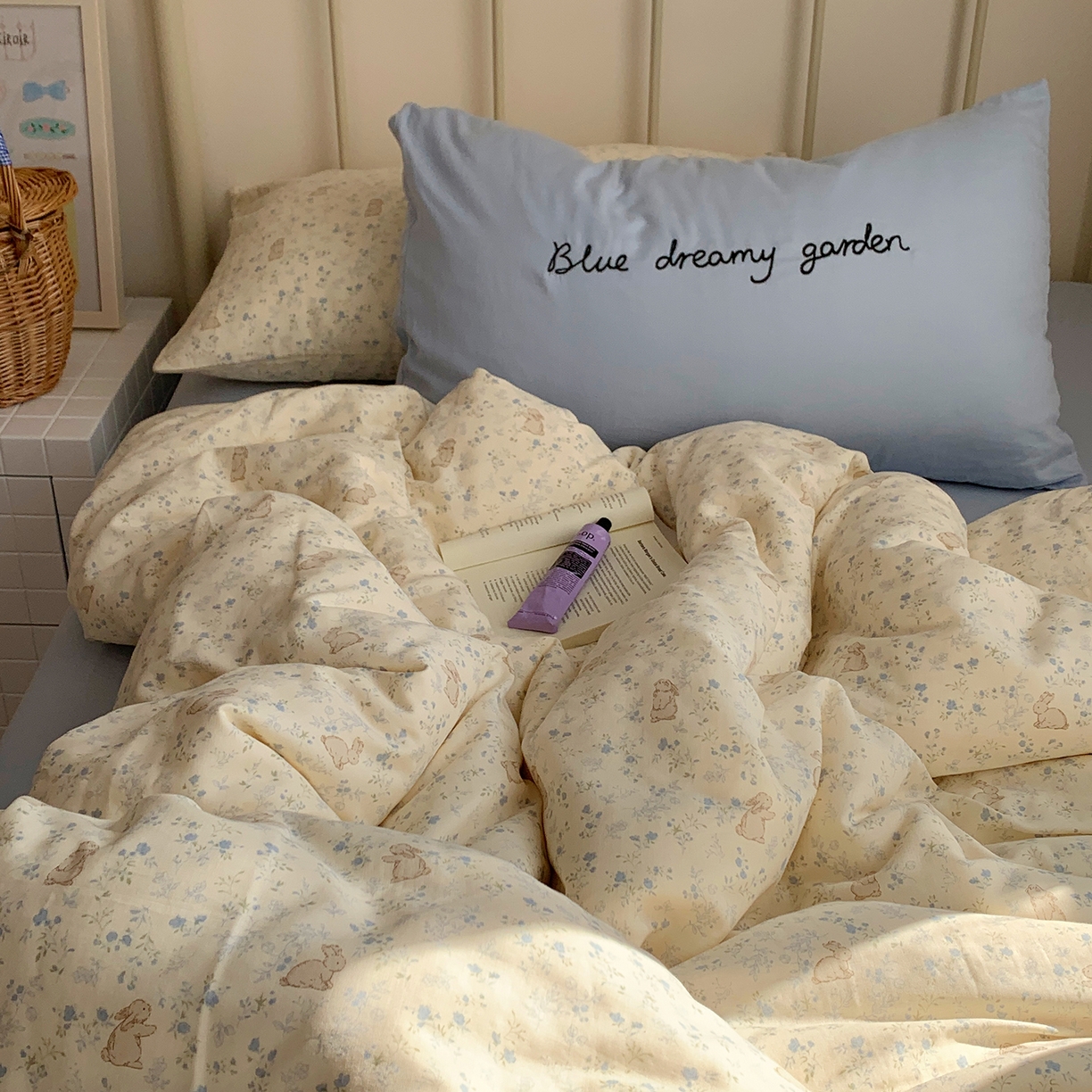 桃喜 2026新款全棉双层纱碎花枕套混搭系列四件套 兔小姐的梦