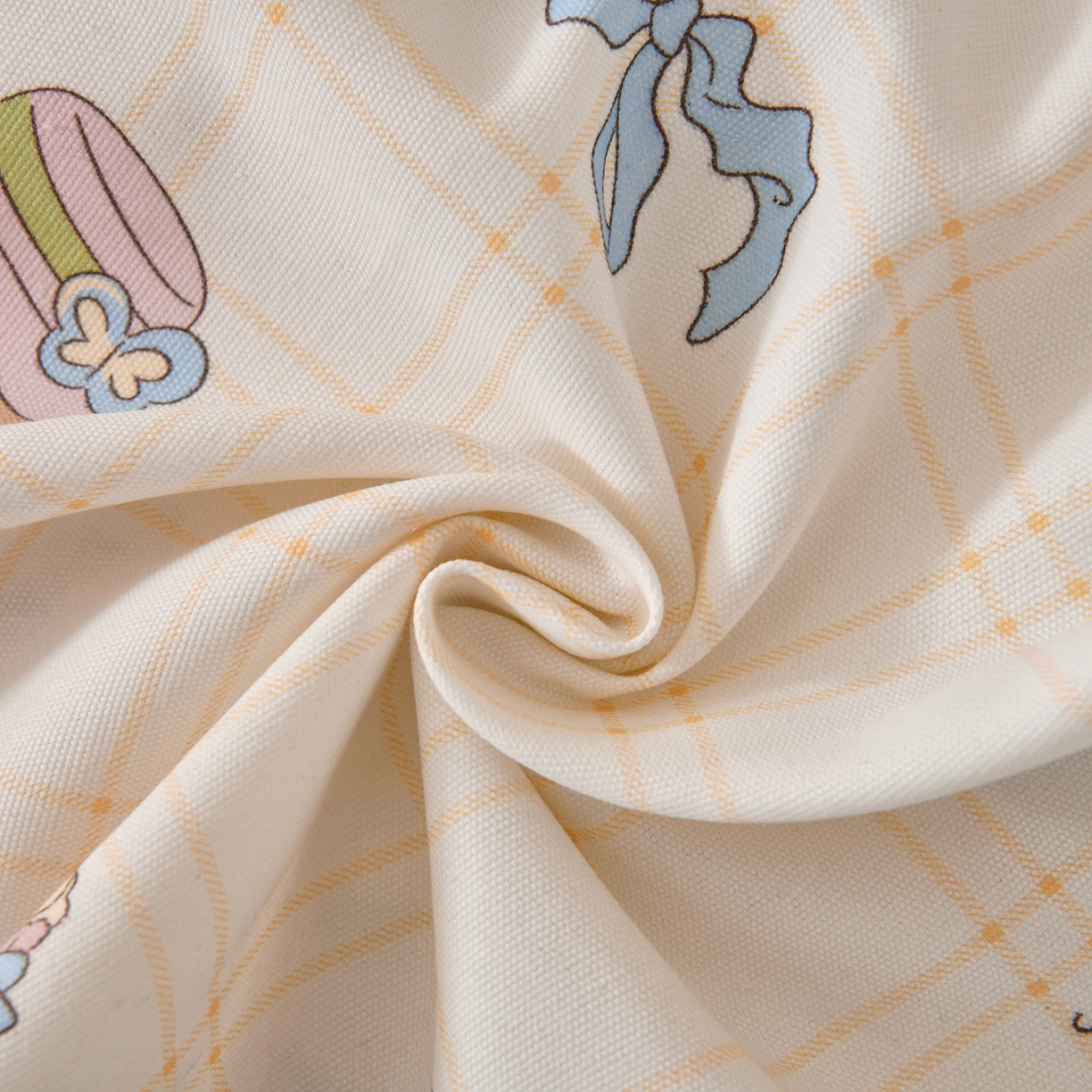 91家纺网 家纺一手货源 找家纺 悠米悠家 2026新款工艺款印花老粗布床单单品床单床单单件凉席席子 奶黄蛋糕熊