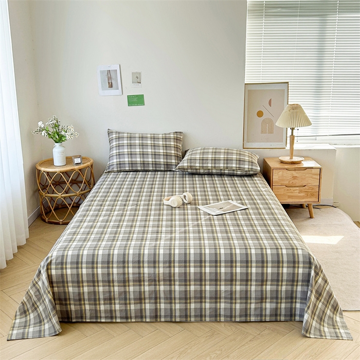 恋人优选 2026新款全棉纯棉色织床单单床单床单单件 莫妮灰