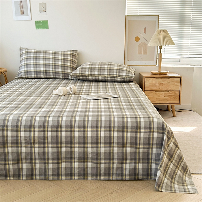 91家纺网 家纺一手货源 找家纺 恋人优选 2026新款全棉纯棉色织床单单床单床单单件 莫妮灰