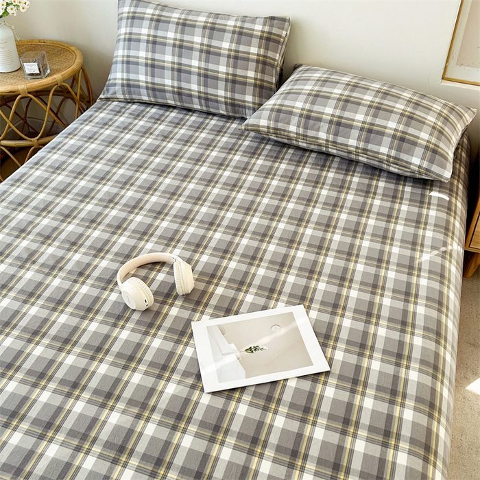 91家纺网 家纺一手货源 找家纺 恋人优选 2026新款全棉纯棉色织床单单床单床单单件 莫妮灰