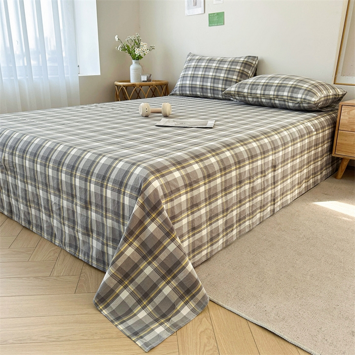 91家纺网 家纺一手货源 找家纺 恋人优选 2026新款全棉纯棉色织床单单床单床单单件 莫妮灰