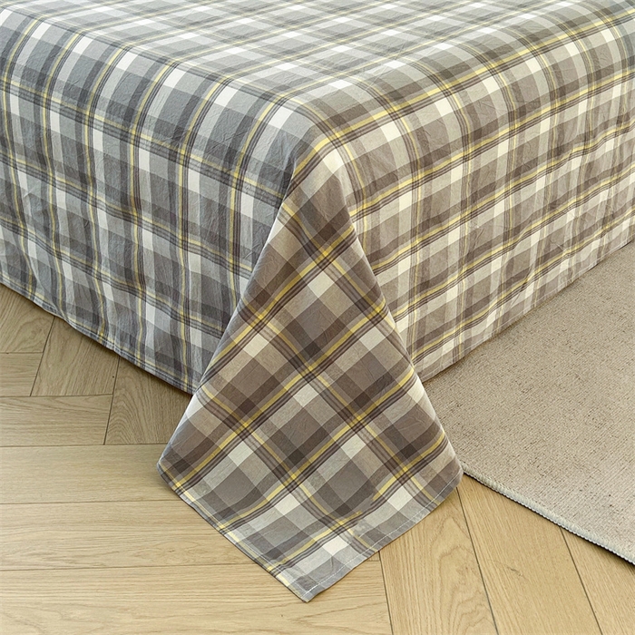 91家纺网 家纺一手货源 找家纺 恋人优选 2026新款全棉纯棉色织床单单床单床单单件 莫妮灰