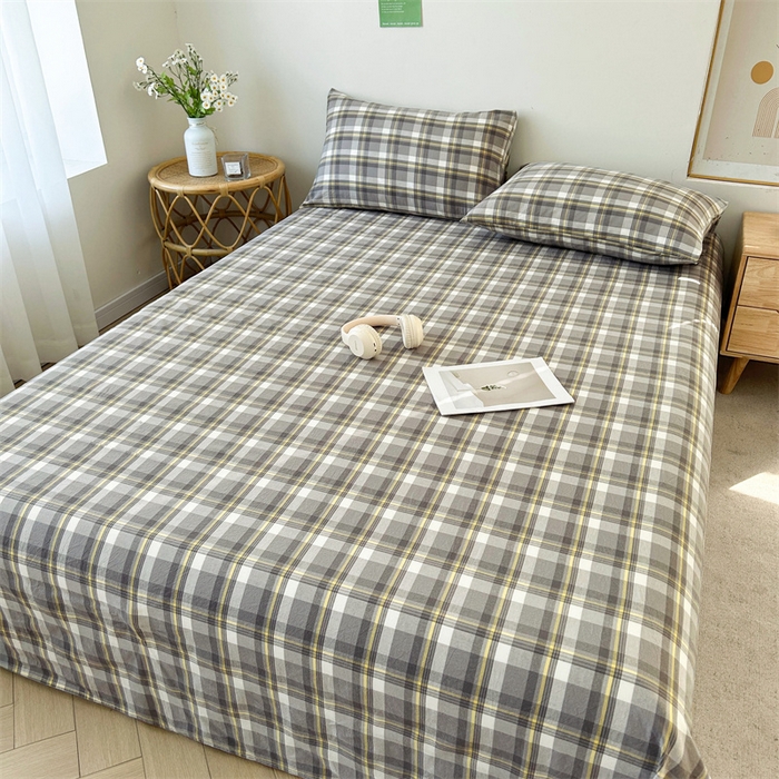 91家纺网 家纺一手货源 找家纺 恋人优选 2026新款全棉纯棉色织床单单床单床单单件 莫妮灰