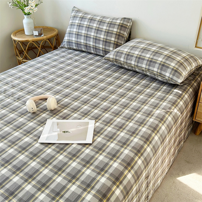 91家纺网 家纺一手货源 找家纺 恋人优选 2026新款全棉纯棉色织床单单床单床单单件 莫妮灰