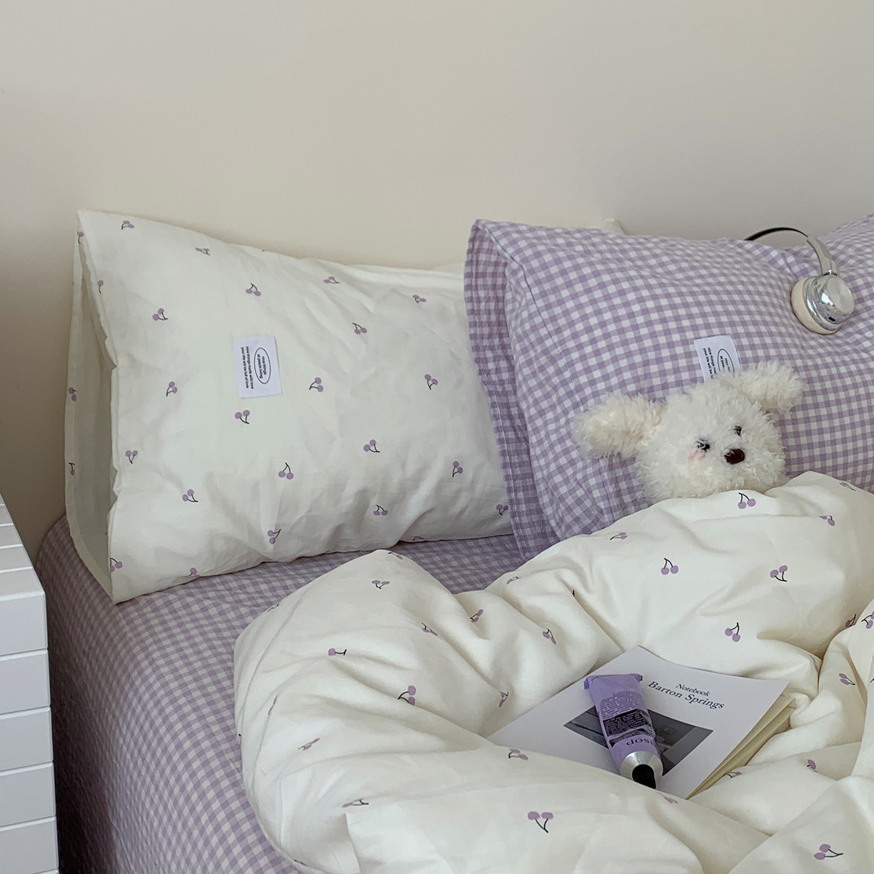 91家纺网 家纺一手货源 找家纺 桃喜 2026新款全棉水洗棉ins博主风四件套 芋泥樱桃