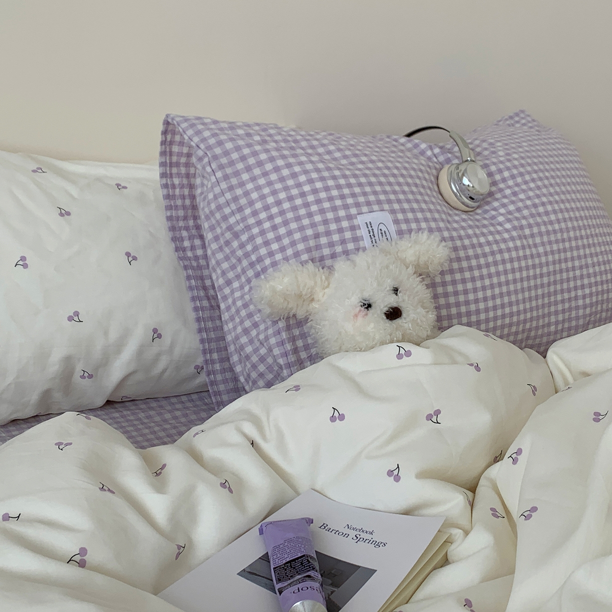 91家纺网 家纺一手货源 找家纺 桃喜 2026新款全棉水洗棉ins博主风四件套 芋泥樱桃