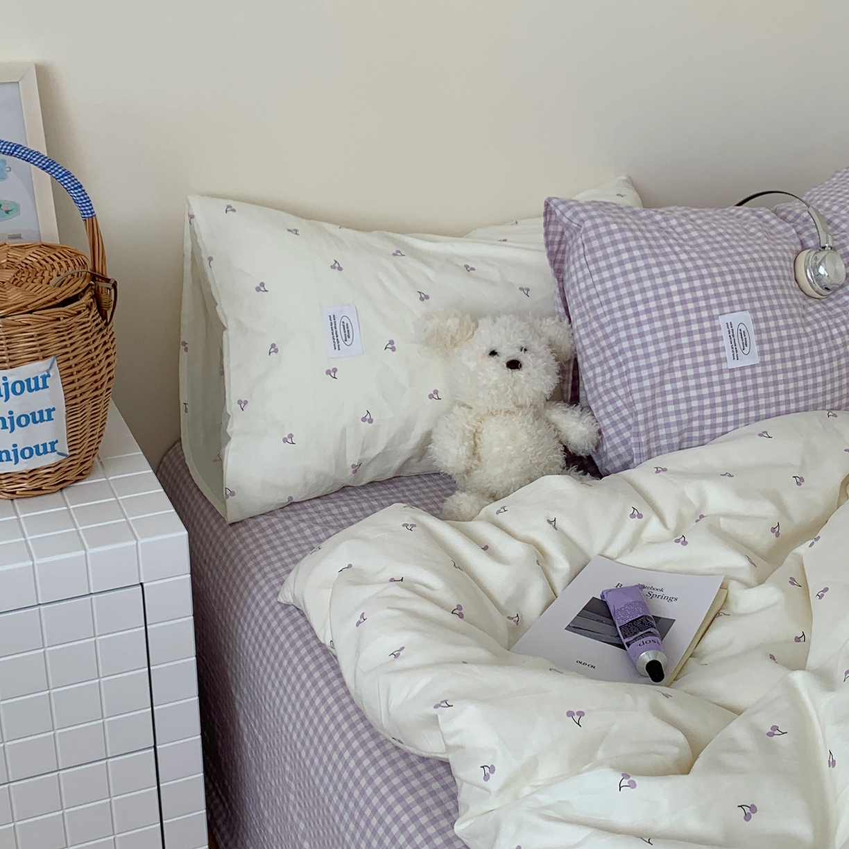 91家纺网 家纺一手货源 找家纺 桃喜 2026新款全棉水洗棉ins博主风四件套 芋泥樱桃