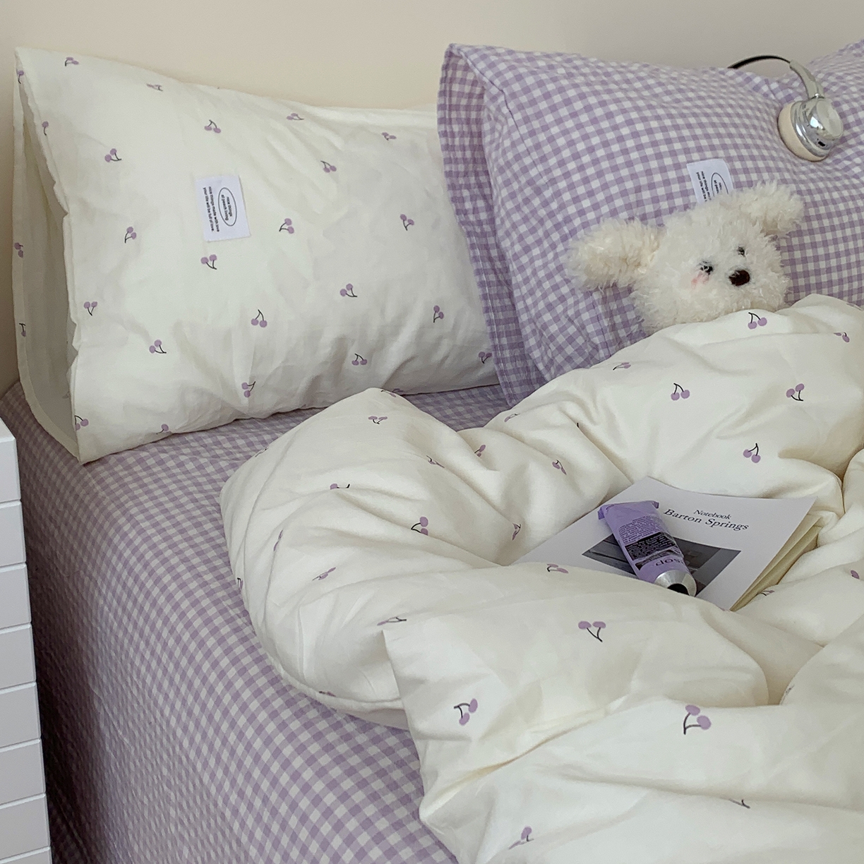 91家纺网 家纺一手货源 找家纺 桃喜 2026新款全棉水洗棉ins博主风四件套 芋泥樱桃