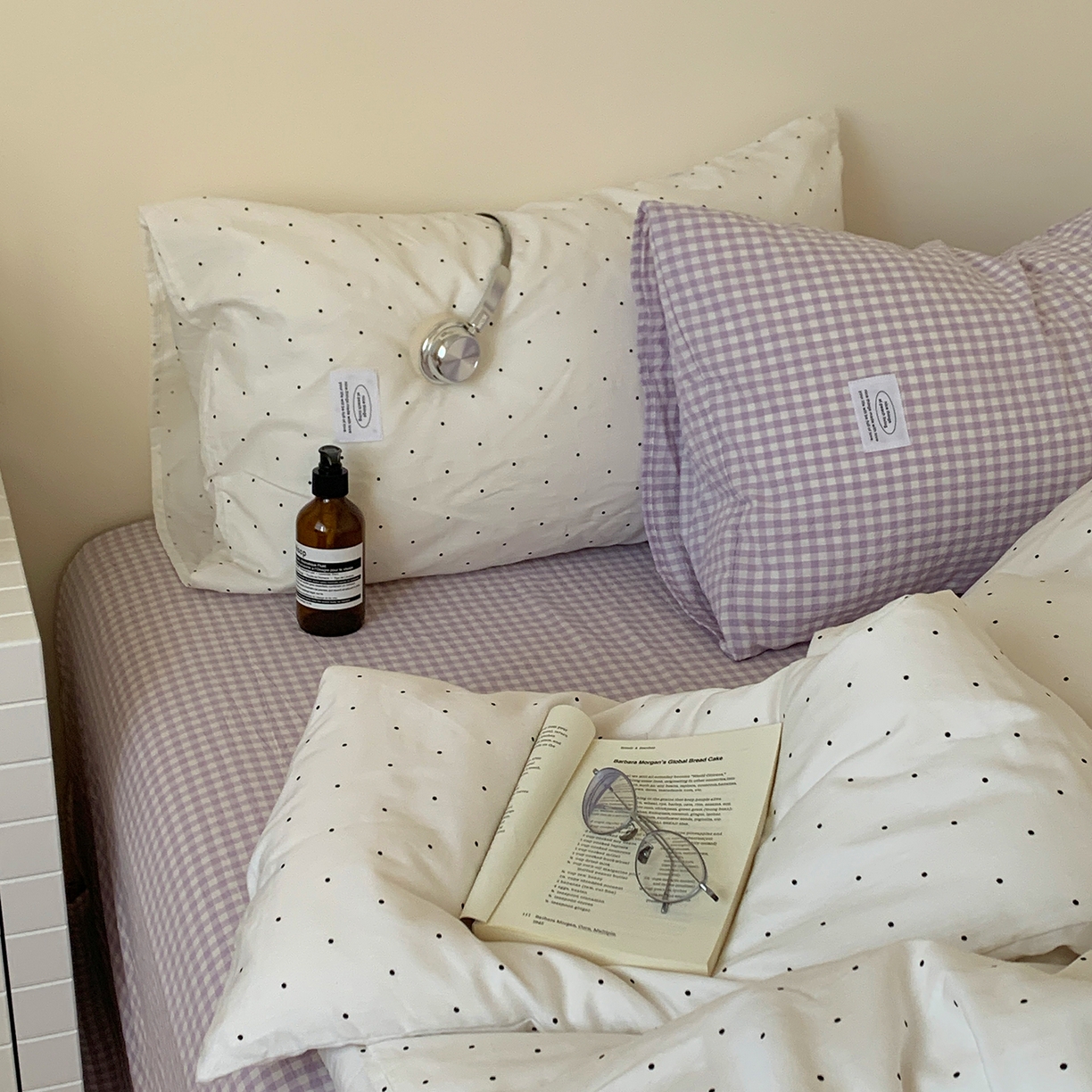 91家纺网 家纺一手货源 找家纺 桃喜 2026新款全棉水洗棉ins博主风四件套 芋泥波点