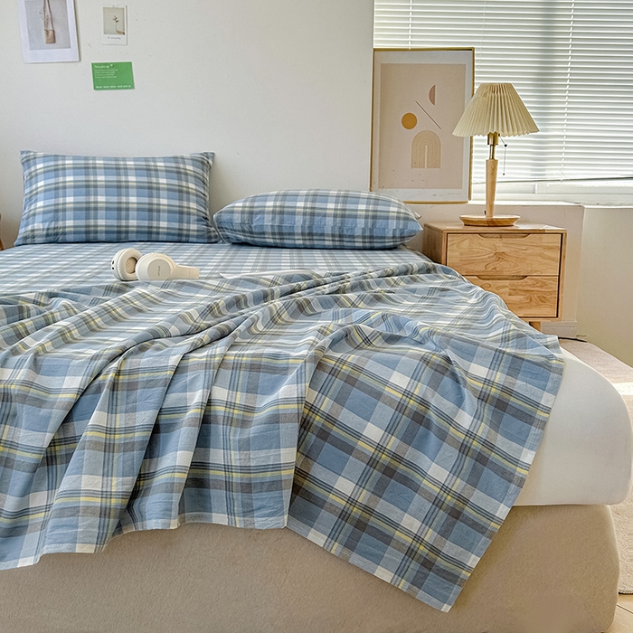 91家纺网 家纺一手货源 找家纺 恋人优选 2026新款全棉纯棉色织床单单床单床单单件 莫妮兰