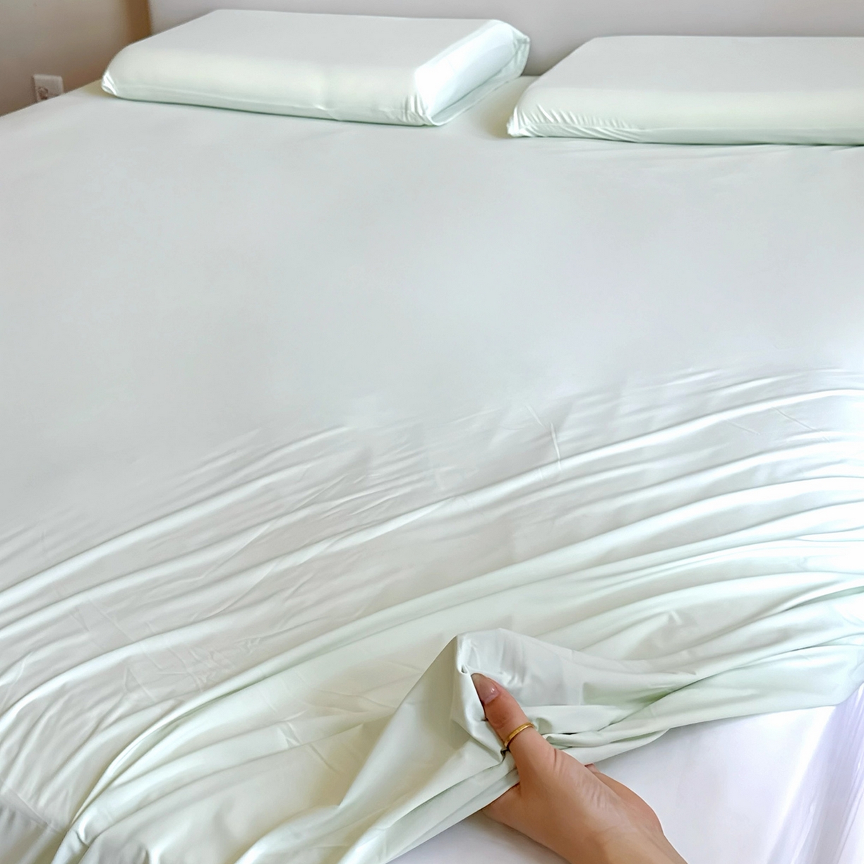 91家纺网 家纺一手货源 找家纺 （总）兜米家居 2026新款某姆同款锦氨A类凉感（180克）床笠三件套