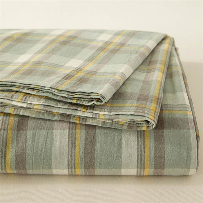 91家纺网 家纺一手货源 找家纺 恋人优选 2026新款全棉纯棉色织床单单床单床单单件 莫妮绿