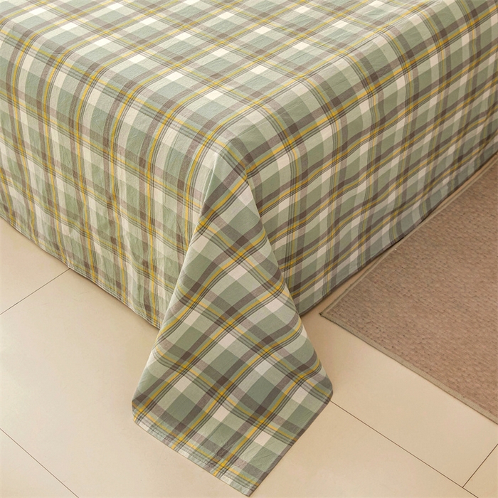 91家纺网 家纺一手货源 找家纺 恋人优选 2026新款全棉纯棉色织床单单床单床单单件 莫妮绿