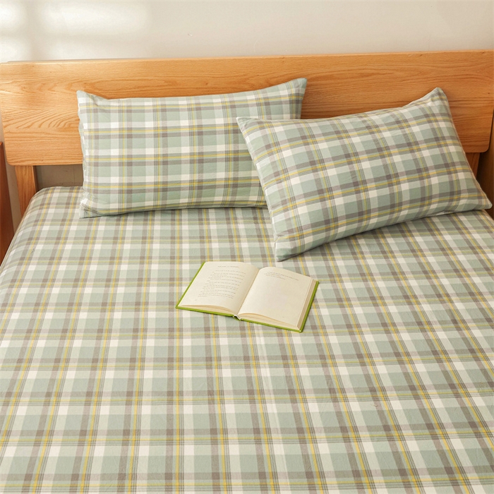 91家纺网 家纺一手货源 找家纺 恋人优选 2026新款全棉纯棉色织床单单床单床单单件 莫妮绿