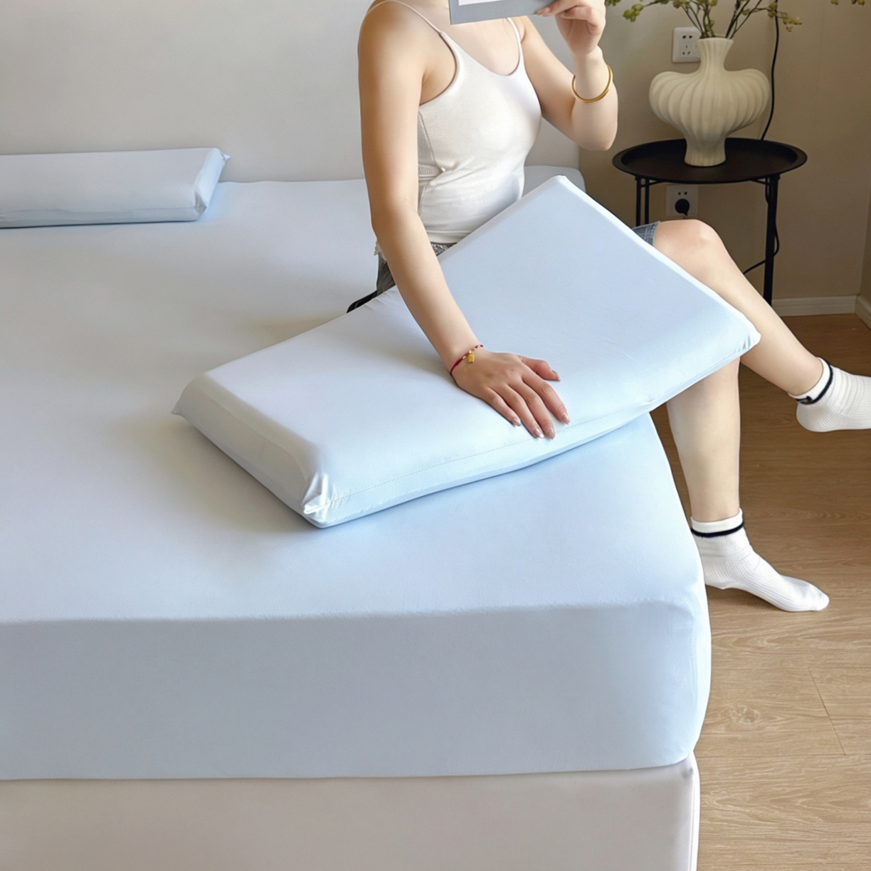 91家纺网 家纺一手货源 找家纺 （总）兜米家居 2026新款某姆同款锦氨A类凉感（180克）床笠三件套