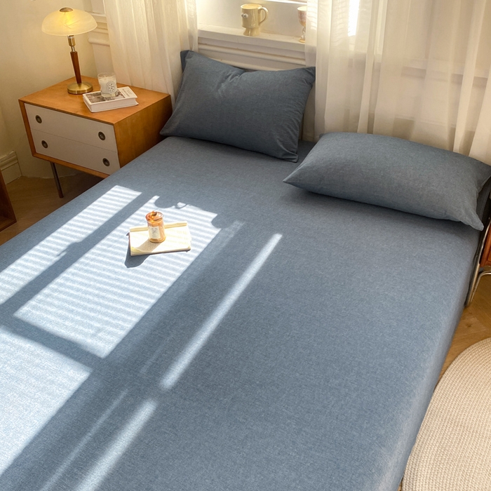 91家纺网 家纺一手货源 找家纺 恋人优选 2026新款全棉纯棉色织床单单床单床单单件 牛仔蓝