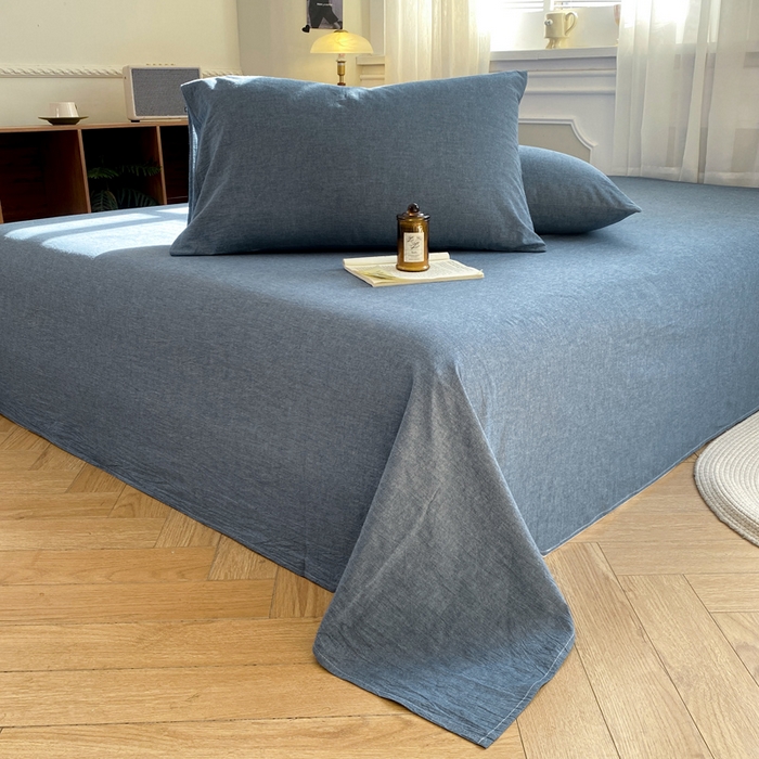 91家纺网 家纺一手货源 找家纺 恋人优选 2026新款全棉纯棉色织床单单床单床单单件 牛仔蓝