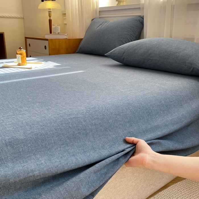 91家纺网 家纺一手货源 找家纺 恋人优选 2026新款全棉纯棉色织床单单床单床单单件 牛仔蓝
