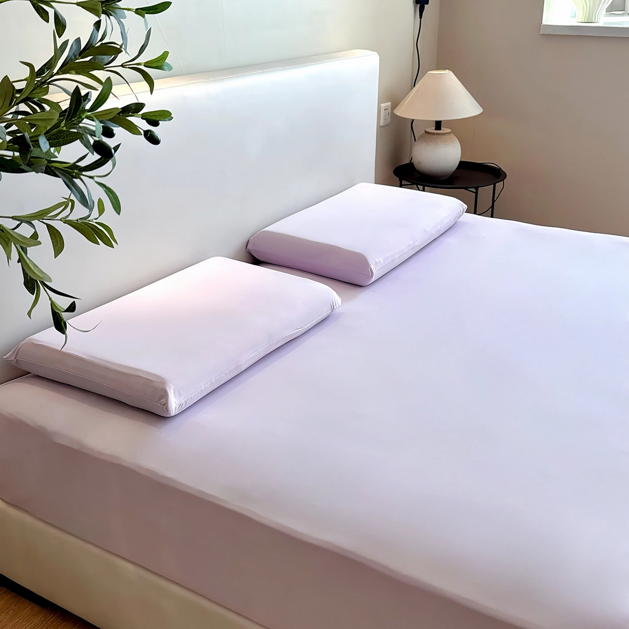 91家纺网 家纺一手货源 找家纺 兜米家居 2026新款某姆同款锦氨A类凉感（180克）床笠三件套 高雅紫