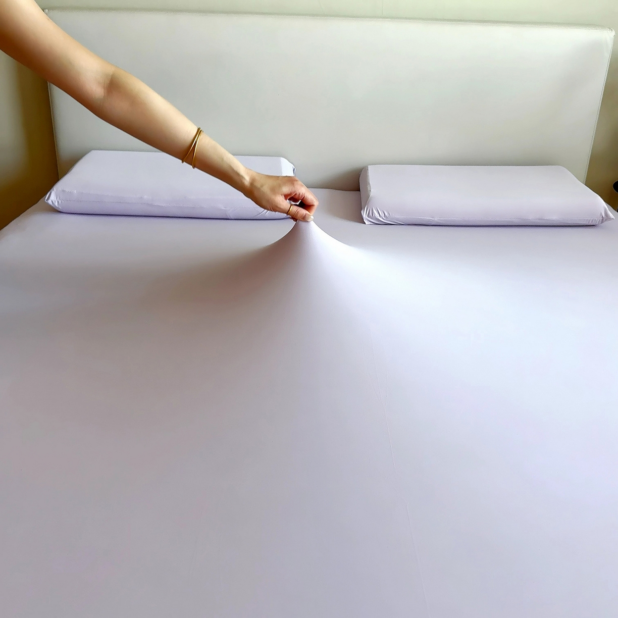 91家纺网 家纺一手货源 找家纺 兜米家居 2026新款某姆同款锦氨A类凉感（180克）床笠三件套 高雅紫