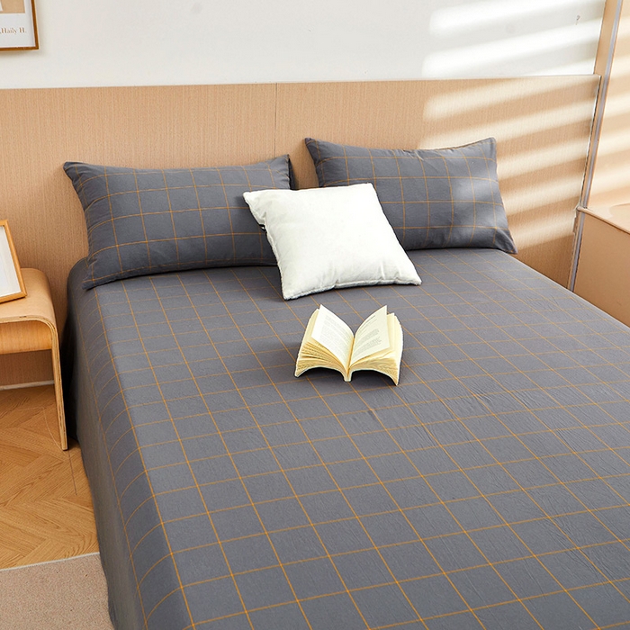 91家纺网 家纺一手货源 找家纺 恋人优选 2026新款全棉纯棉色织床单单床单床单单件 七夕灰大