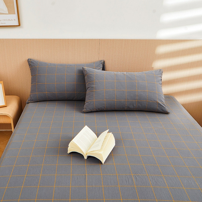 91家纺网 家纺一手货源 找家纺 恋人优选 2026新款全棉纯棉色织床单单床单床单单件 七夕灰大