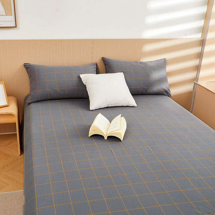 91家纺网 家纺一手货源 找家纺 恋人优选 2026新款全棉纯棉色织床单单床单床单单件 七夕灰大