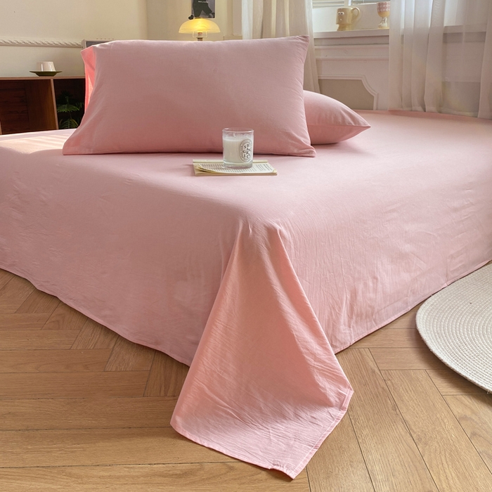 91家纺网 家纺一手货源 找家纺 恋人优选 2026新款全棉纯棉色织床单单床单床单单件 浅粉