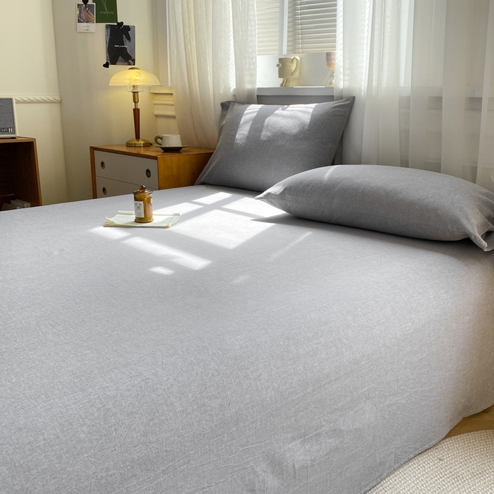 91家纺网 家纺一手货源 找家纺 恋人优选 2026新款全棉纯棉色织床单单床单床单单件 浅灰