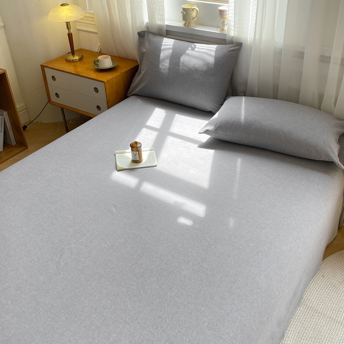 91家纺网 家纺一手货源 找家纺 恋人优选 2026新款全棉纯棉色织床单单床单床单单件 浅灰