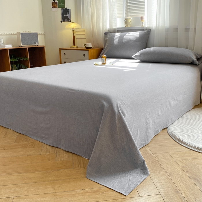 91家纺网 家纺一手货源 找家纺 恋人优选 2026新款全棉纯棉色织床单单床单床单单件 浅灰