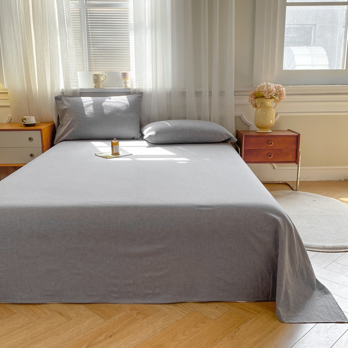 91家纺网 家纺一手货源 找家纺 恋人优选 2026新款全棉纯棉色织床单单床单床单单件 浅灰